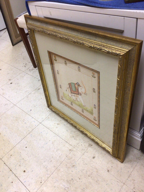 24" X 24" Gold Framed Festival Elephants II Print