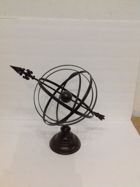 Metal Orb w/Arrow Sculpture
