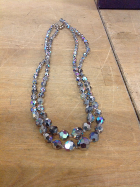 Necklace- 2 Stand Crystal Beaded