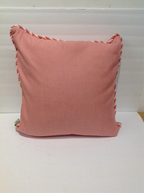 20" Frontgate Pink Pillow w/Chording