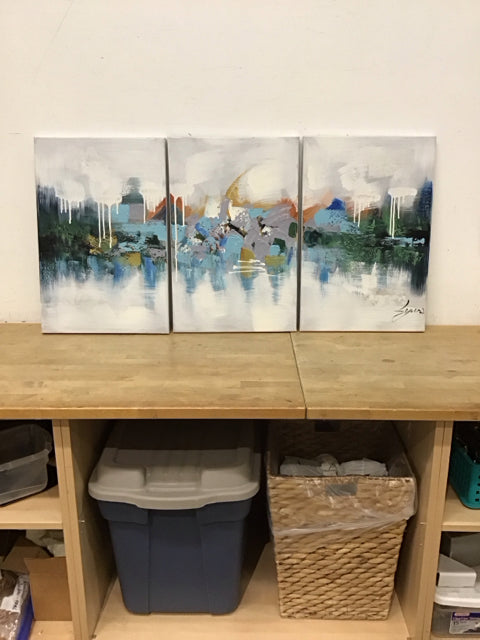 Set/3 16x24 Abstract on Canvas Triptych