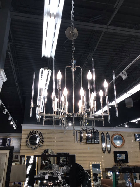 Chrome Arm Flush Mount Chandelier