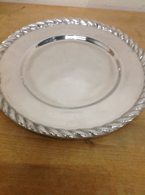 Tray- 12" Handcrafted Silver Metal