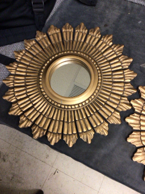 13" Sunburst Gold Framed Mirror