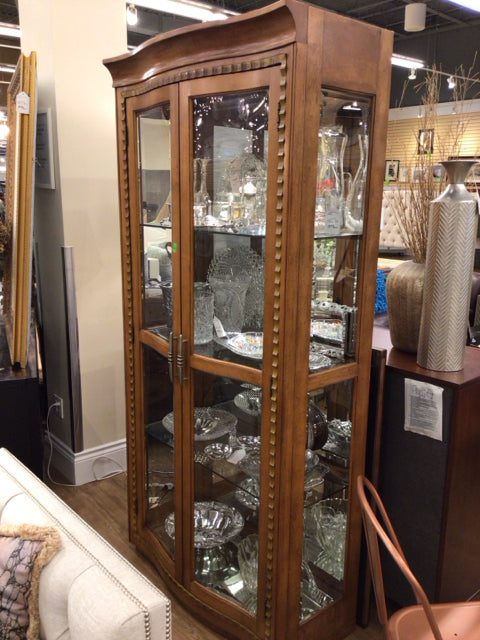 Light Wood & Glass Display Cabinet