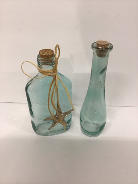 Set/2 Corked Glass Bottles