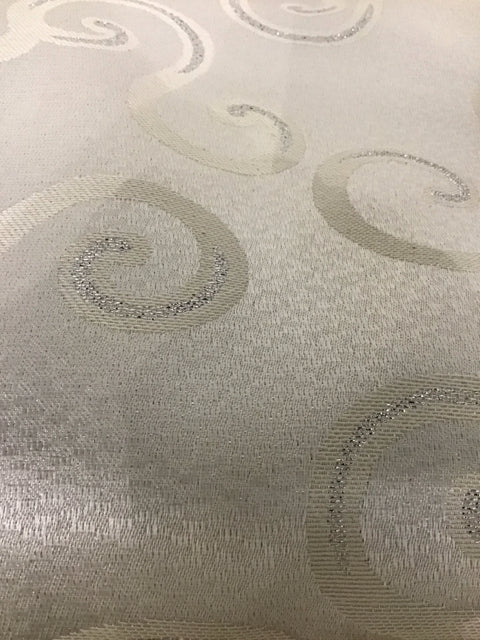 70" Cream Scroll Pattern Tablecloth
