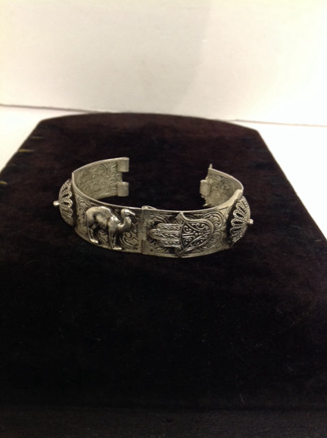 Silver Cuff Bracelet w/Friendship Hand