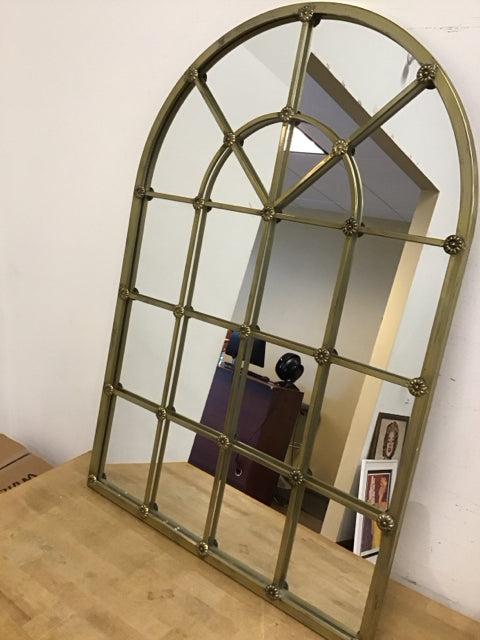 29"x41" Arched Windowpane Mirror