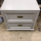 AS-IS Light Grey Two Drawer Nightstand(Knicks In Top)