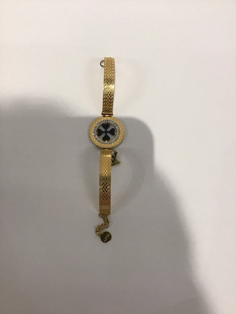 LV Style Gold Bracelet w/Rd Clear Center
