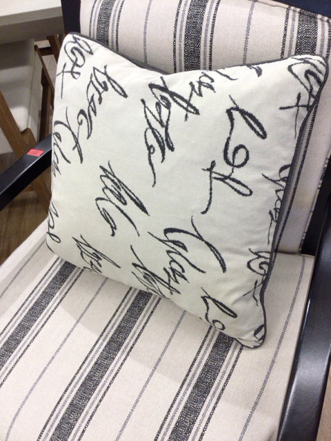 Cream Script Pillow