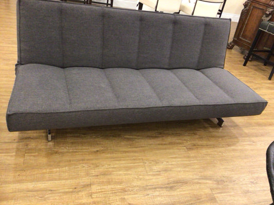 Grey Futon W/Silver Legs