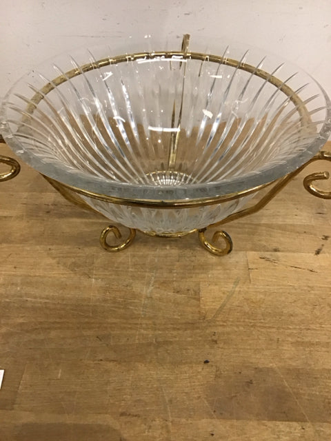 10" Mikasa Glass W/Strand Bowl