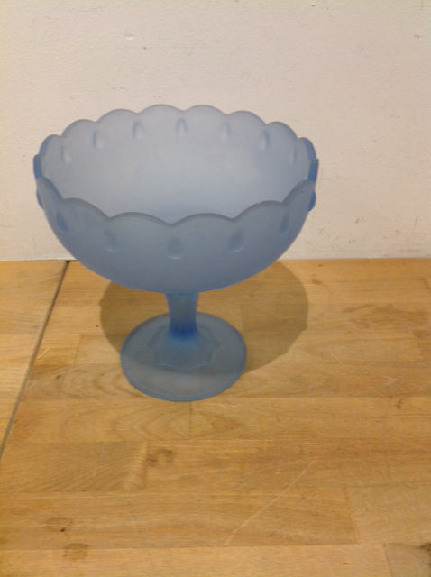 Bowl- 8" Footed Blue Glass