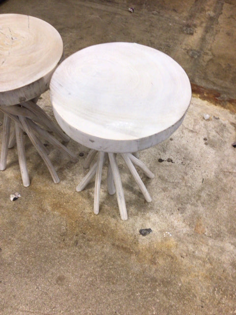 Whitewashed Wood/Branch Leg Table