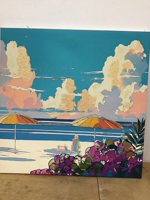 24" Square Beach Art By Monika Jones