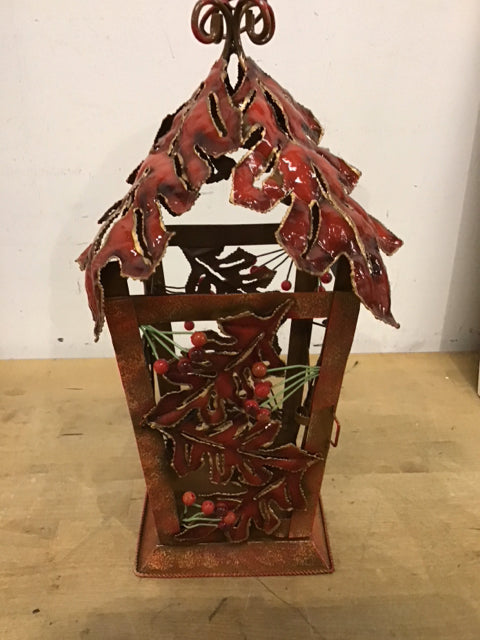 13.5" Metal Fall Leaf Lantern
