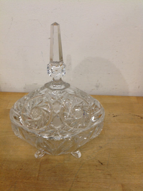 10" Cut Crystal Bowl W Lid