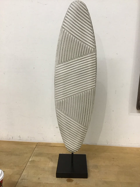 34" White Feather Metal Sculpture