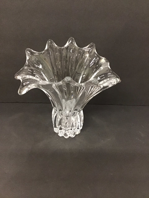 9" Abstract Crystal Vase