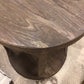 AS-IS Round Brown Wood End Table(Knicks/Scratches)