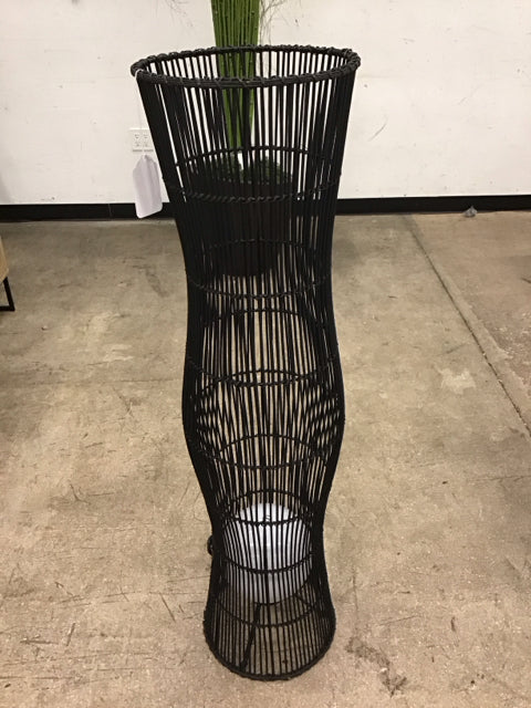 Black Wicker Floor Lamp