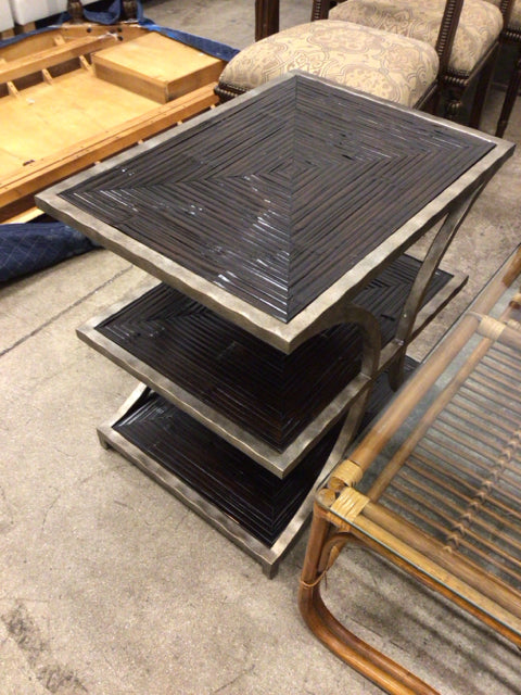 20" X 27" Thomasville Furniture Metal & Wood  End Table