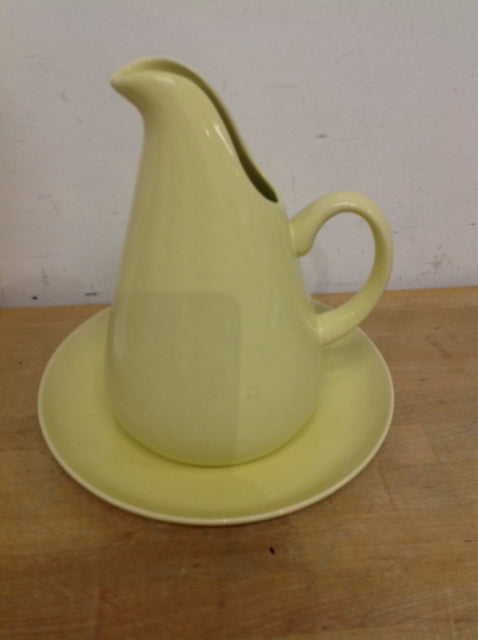 Russel Wright Yellow Ceramic Pitcher & Plate