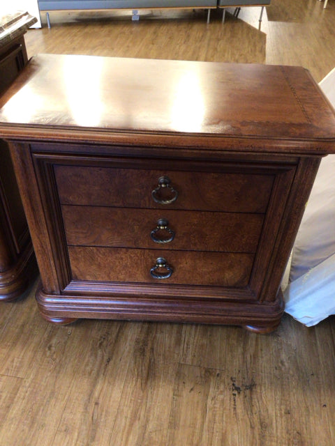 AS-IS Thomasville Wood Three Drawer Nightstand