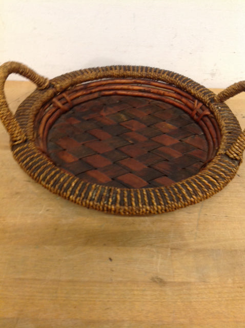 Tray- 13" Rattan W Handles