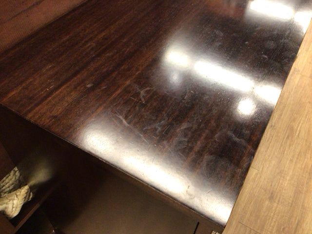 AS-IS Six Drawer Brown Dresser(Top Damage)