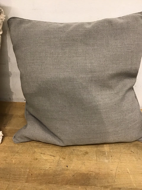20" Gray Linen Like Pillow Down Filled