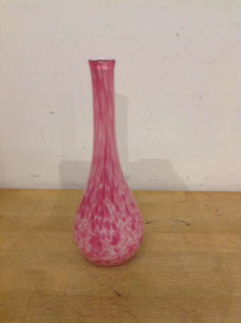 Vase- 12" Pink Art Glass