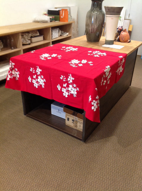 52x62 Red w/Cherry Blossoms Tablecloth