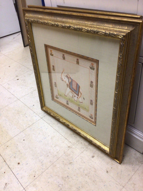 24" X 24" Gold Framed Festival Elephants I Print