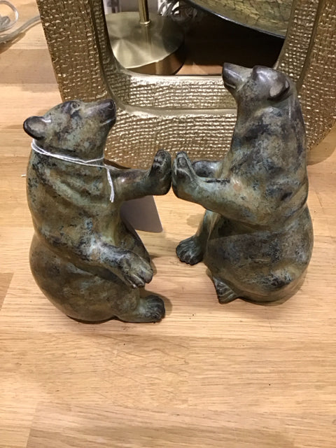 Pair Of 7" Metal Bear Bookends