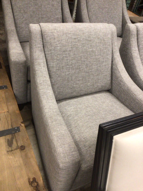 Custom Grey Fabric Slope Arm Chair