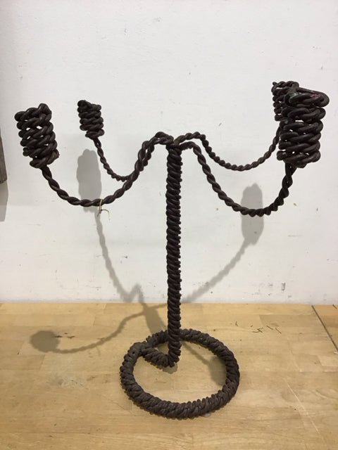 17" 4 Candle Twisted Metal Candalabra