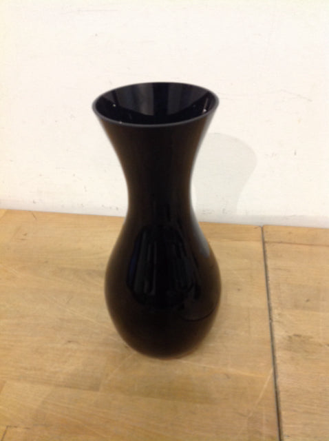 Vase- 10" Black Glass