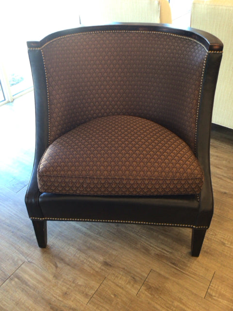 Bently Churchill Leather/Fabric Curved Back Chair