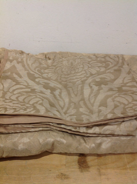 Queen 3 Pc Gold Damask Duvet Set