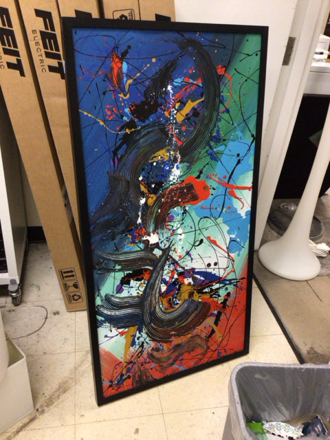 25 1/2" X 49" Handpainted Nirvana Abstract Oil Painting On Canvas
