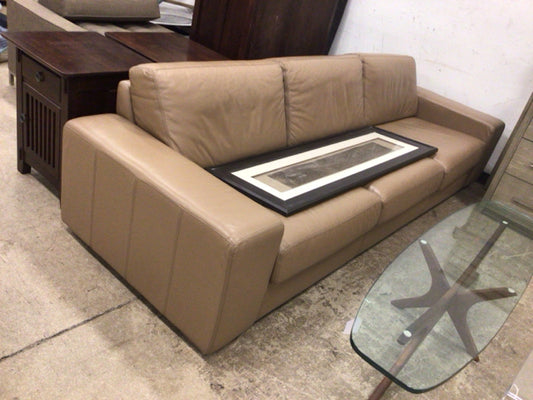 Custom Brown Leather Sofa