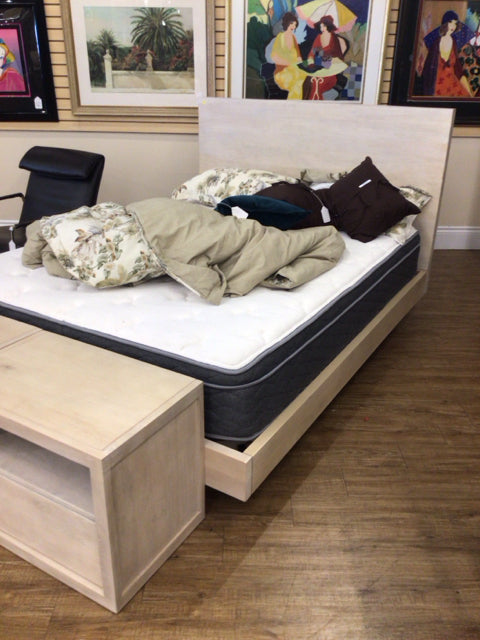 57" X 78" X 46.5" Pottery Barn Cayman Biscotti Queen Platform Bed
