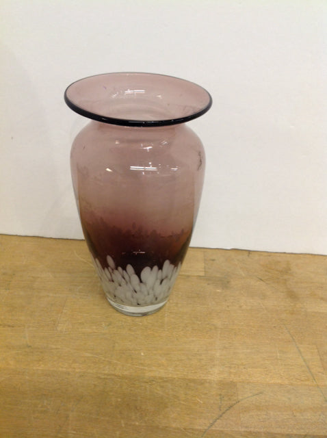 8" Art Deco Purple Glass Vase