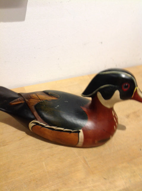 12" Wood Carved Duck