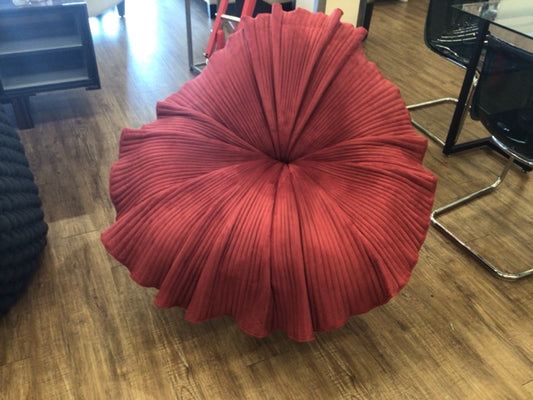 Kenneth Cobonpue Muted Red Bloom Easy Swivel ArmChair