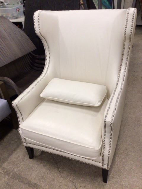Z Gallerie Wingback Leather Arm Chair