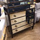 AS-IS Mirrored Front Seven Drawer Tall Dresser(Knick In One Mirror)